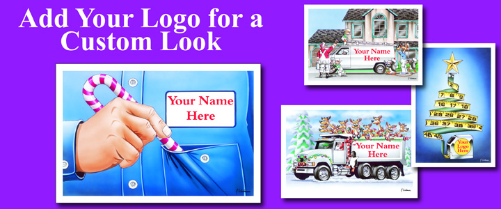 Add your company logo to customize your Paul Oxman Publishing greeting cards.