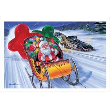 Santa Wins The Funny Car Drag