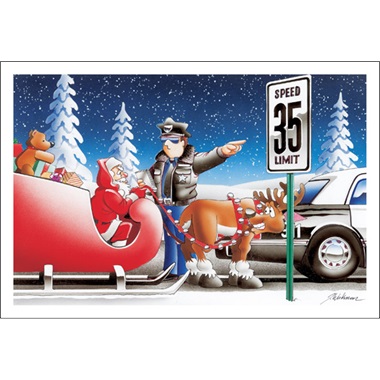 Policeman Pulls Over Santa You Were Speeding - Paul Oxman Publishing