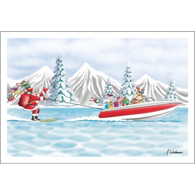 Santa Likes To Water Ski