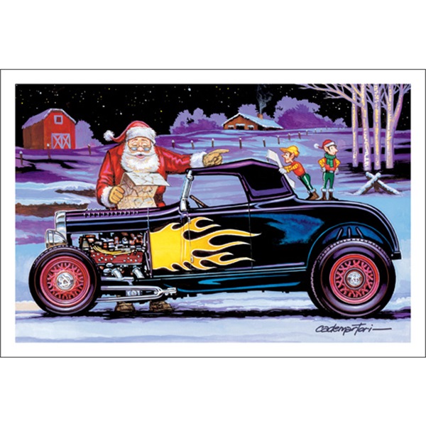 Santa Is Lost In His Black Coupe Roadster