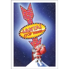 Santa Stop Here Light Up Sign