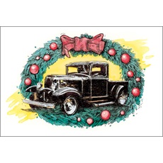 Old Black Truck In Wreath