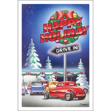 Red Roadster At Happy Holidays Drive-In