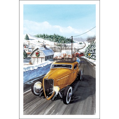 Street Rod Driving Under Power Line