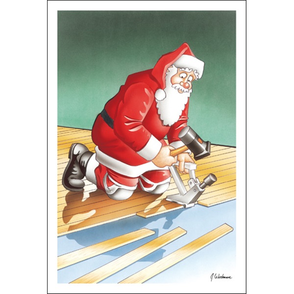 Santa Installs Laminate Flooring